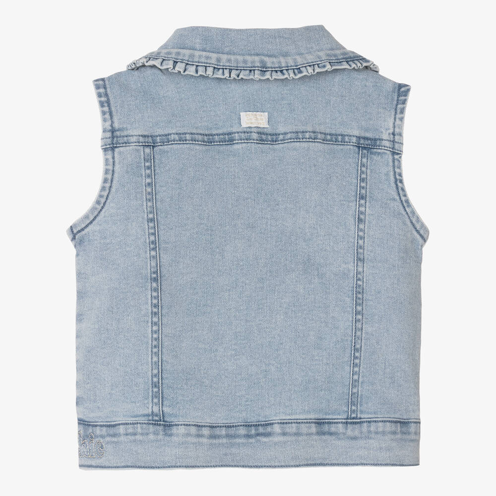 Le Chic-Girls Blue Denim Gilet | Childrensalon Outlet