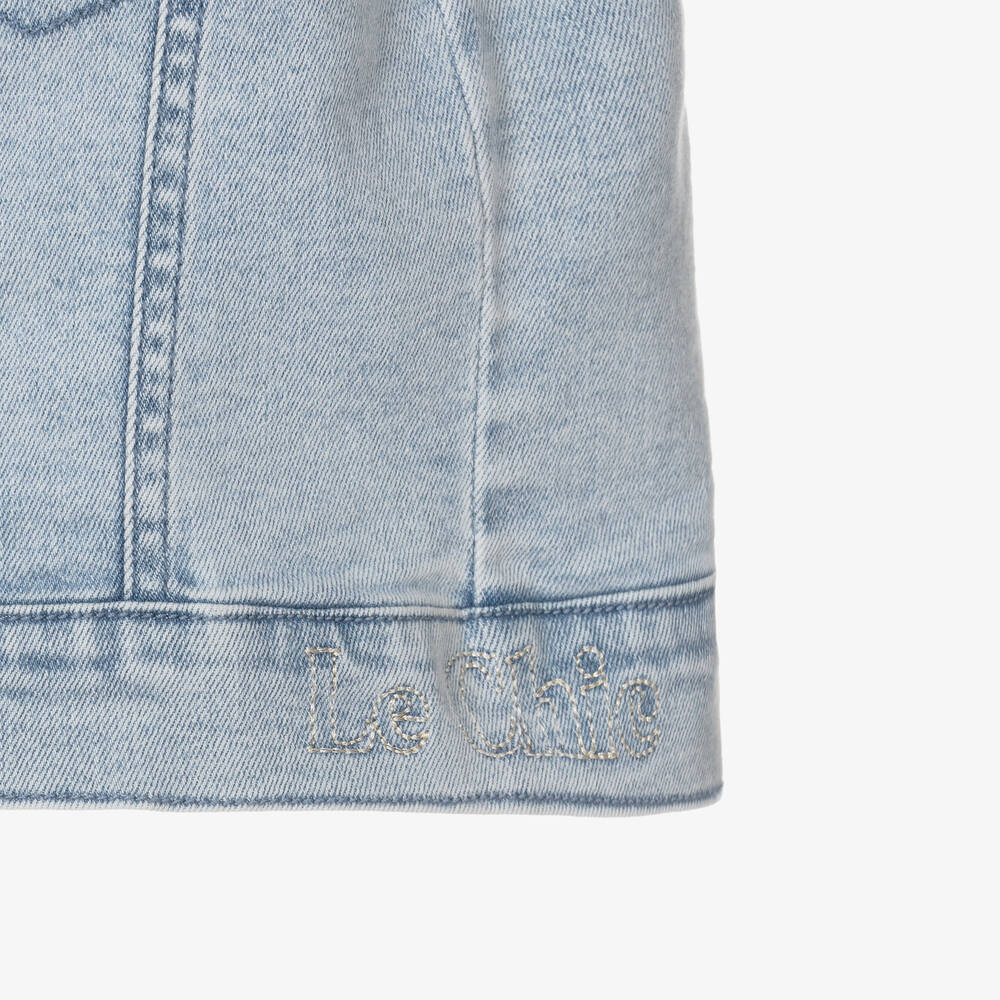 Le Chic-Girls Blue Denim Gilet | Childrensalon Outlet