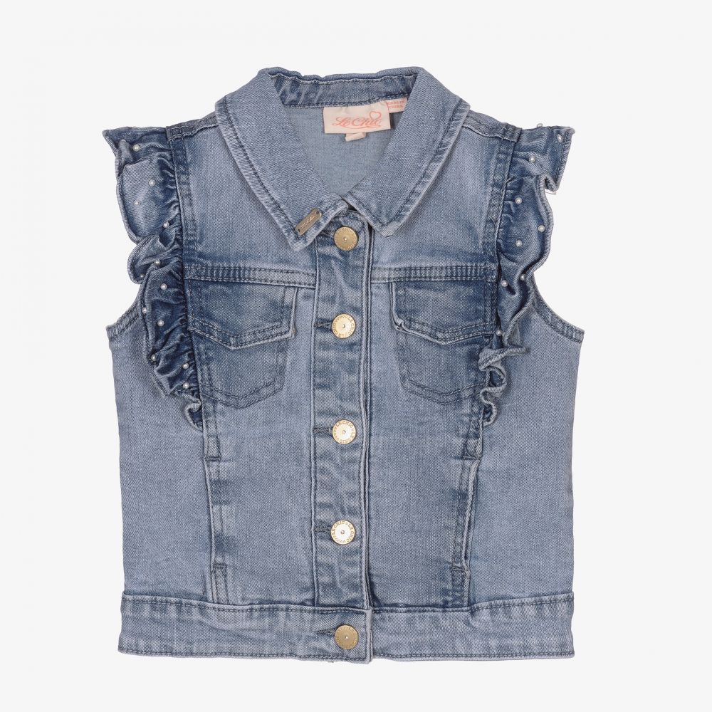 Le Chic Girls Blue Denim Jacket Childrensalon Outlet