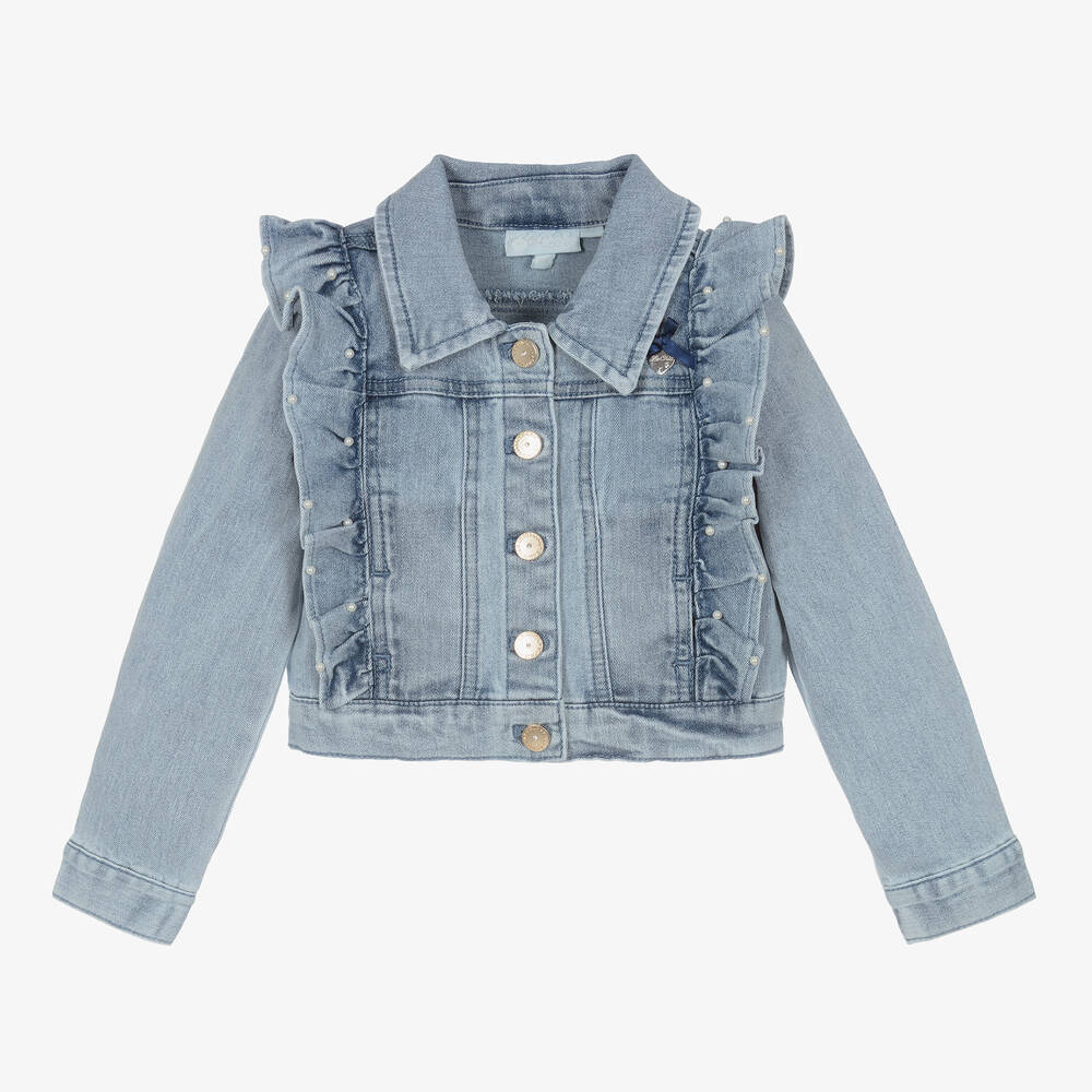 Le Chic - Veste en jean bleue fille | Childrensalon