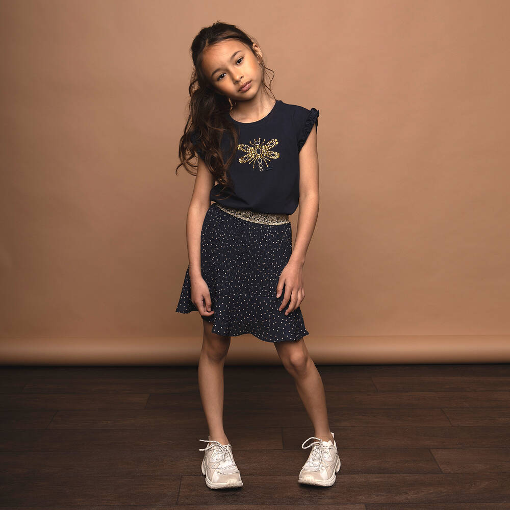 Le Chic-Синяя футболка со стразами для девочек | Childrensalon Outlet