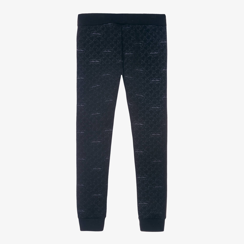 Le Chic-Girls Blue Glittery Joggers  | Childrensalon Outlet