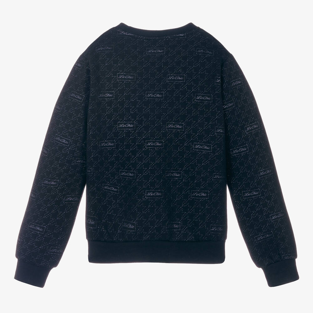 Le Chic-Girls Blue Glittery Sweatshirt | Childrensalon Outlet
