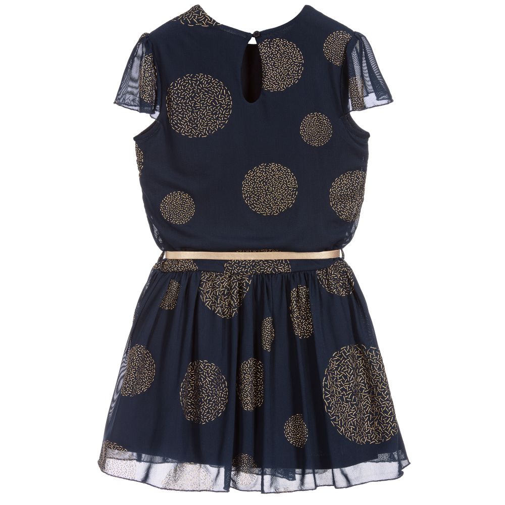 Le Chic-Girls Blue & Gold Dress | Childrensalon Outlet