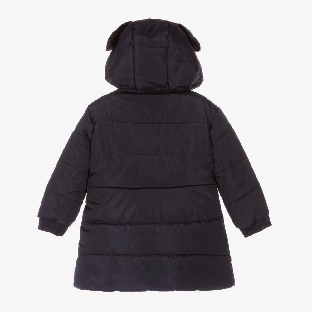 Le Chic-Girls Blue Hooded Coat | Childrensalon Outlet