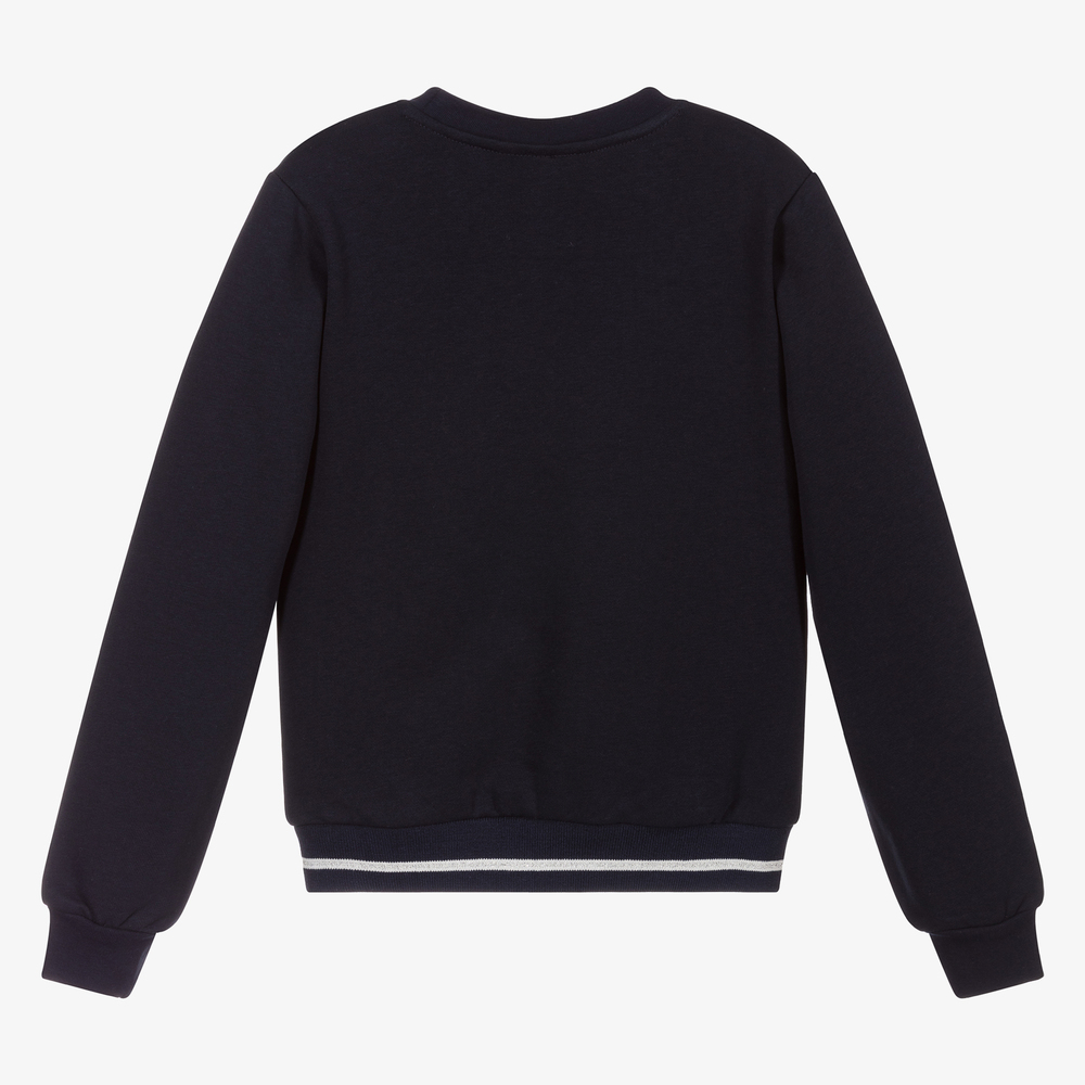 Le Chic-سويتشيرت قطن جيرسي لون كحلي للبنات | Childrensalon Outlet