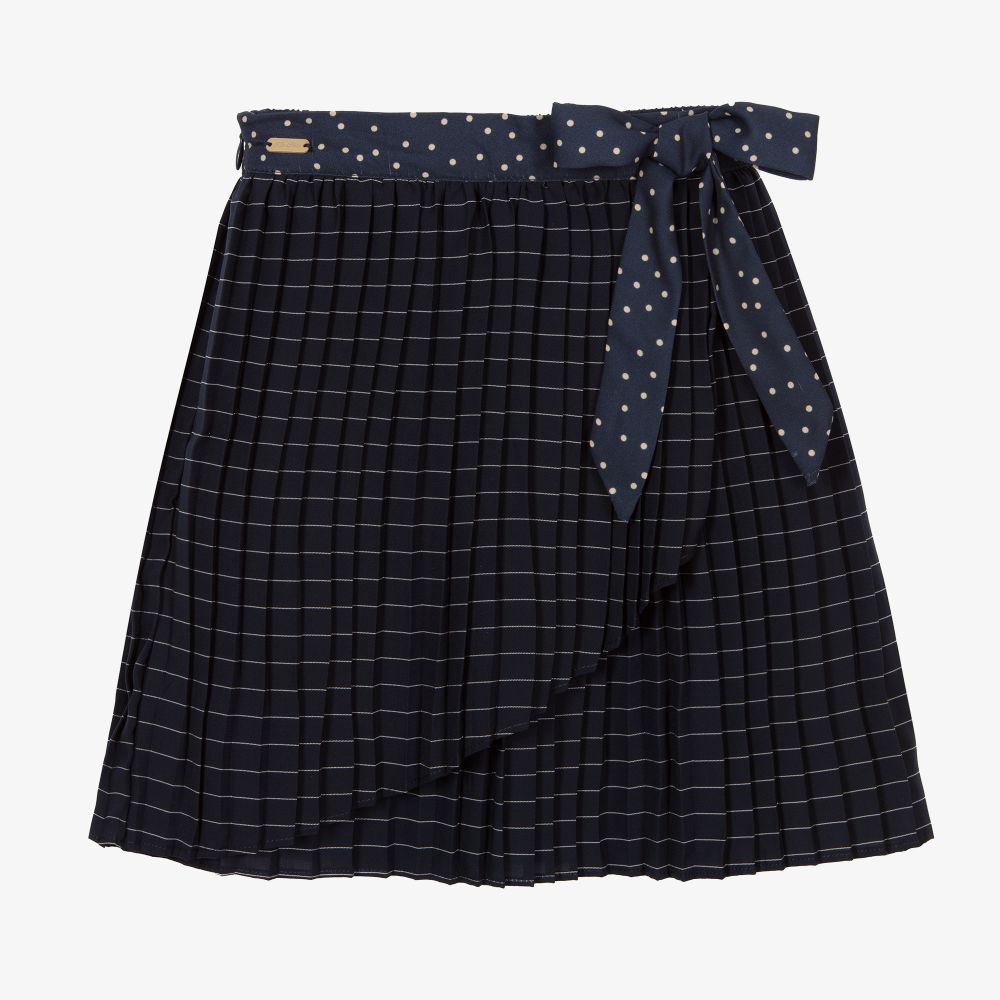 Le Chic - Girls Blue Pleated Skirt | Childrensalon