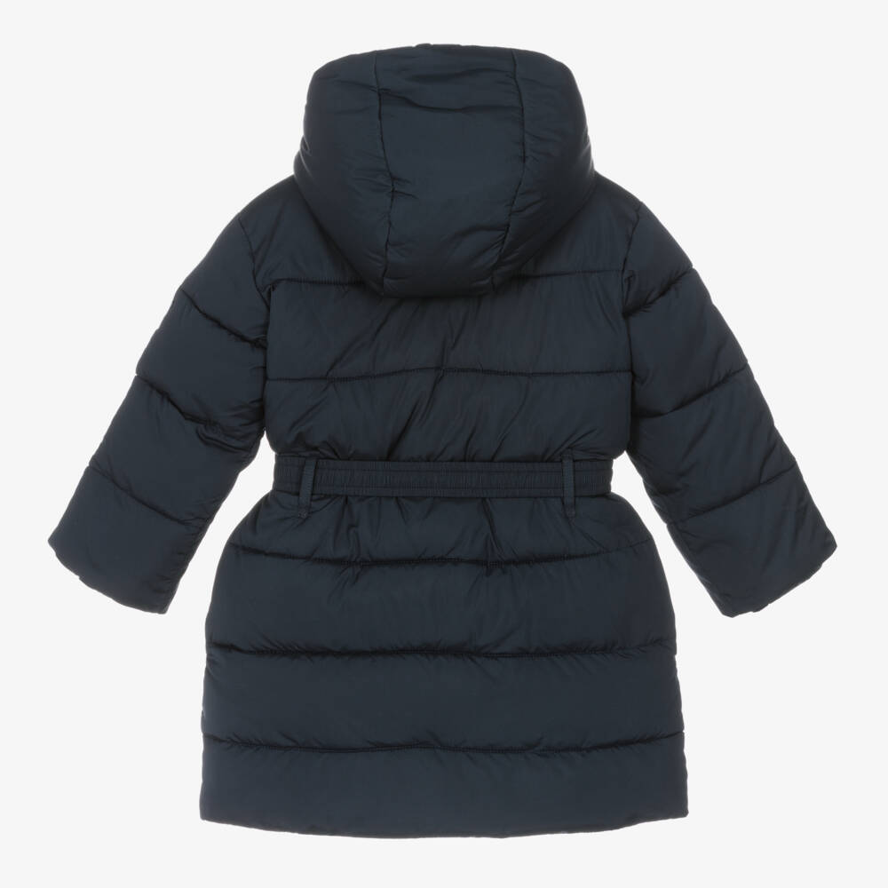 Le Chic-Girls Blue Quilted Coat with Bag | Childrensalon Outlet