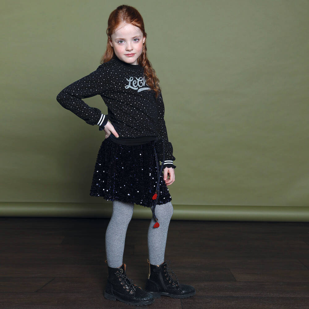 Le Chic-Girls Blue Sequinned Skirt | Childrensalon Outlet