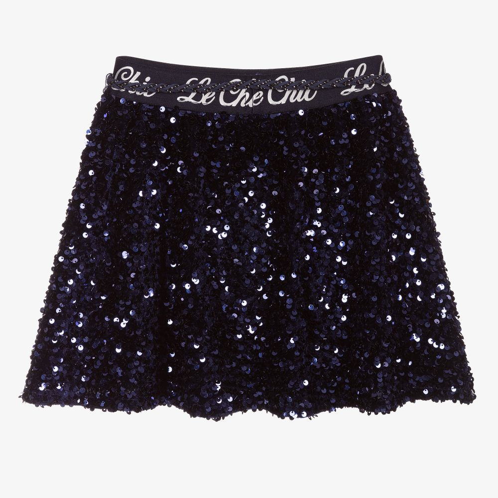 Le Chic-Girls Blue Sequinned Skirt | Childrensalon Outlet