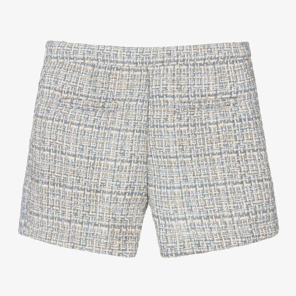 Le Chic-Girls Blue Tweed Shorts | Childrensalon Outlet