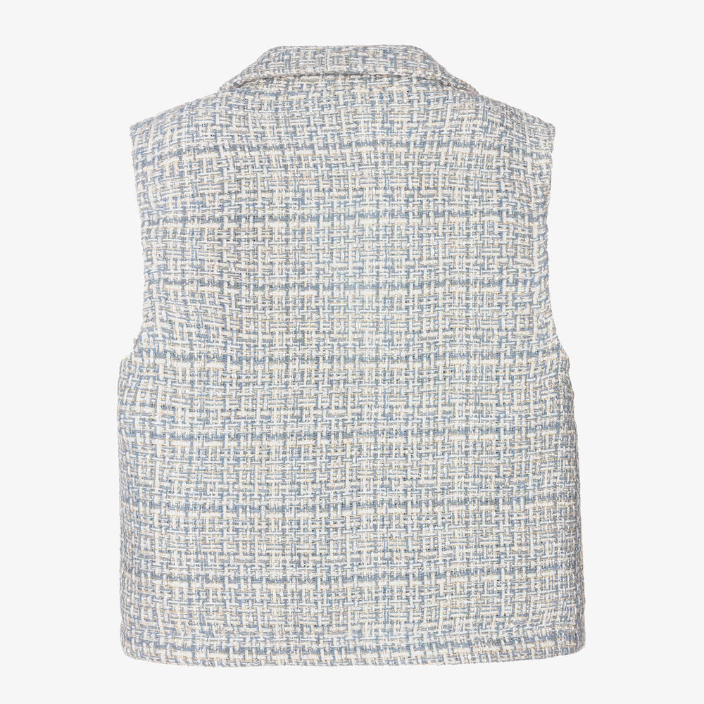 Le Chic-Girls Blue Tweed Waistcoat | Childrensalon Outlet