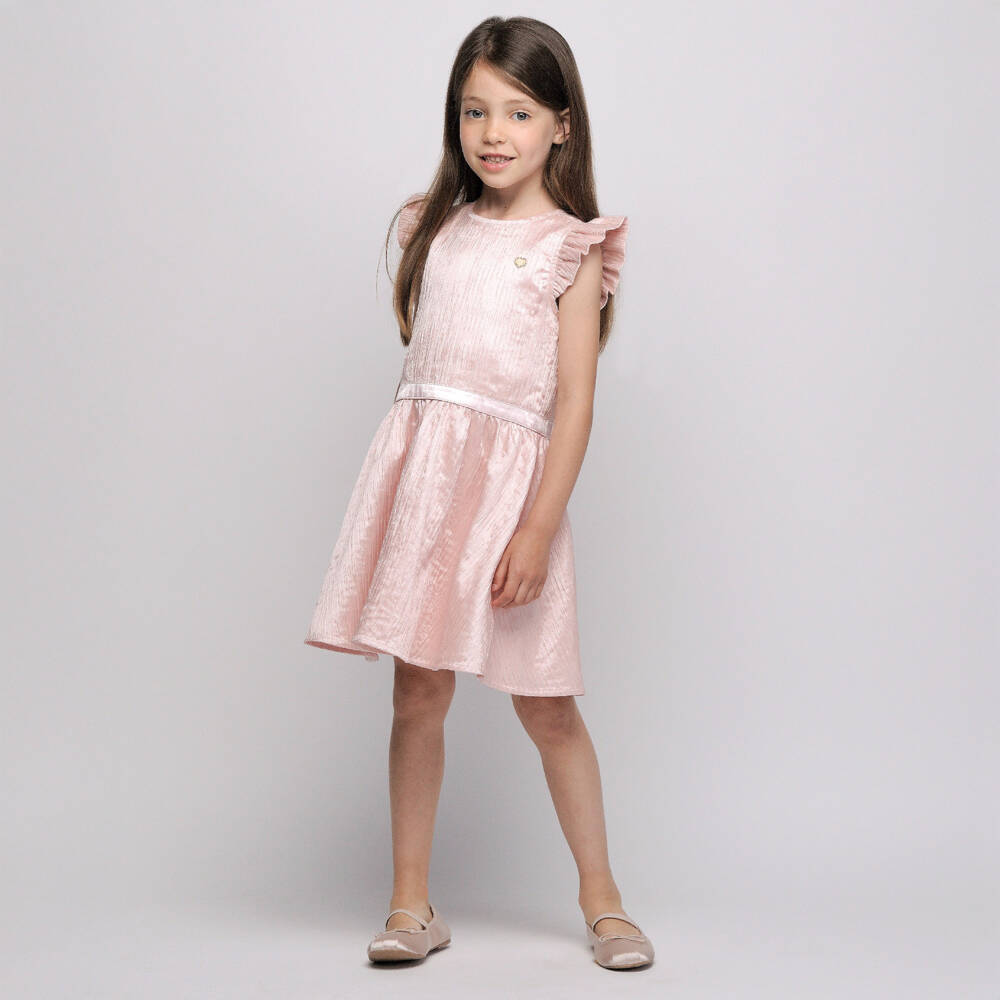 Le Chic-Girls Blush Silk-Like Gown | Childrensalon Outlet