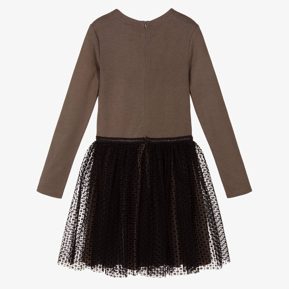 Le Chic-Girls Brown & Black Jersey Dress | Childrensalon Outlet