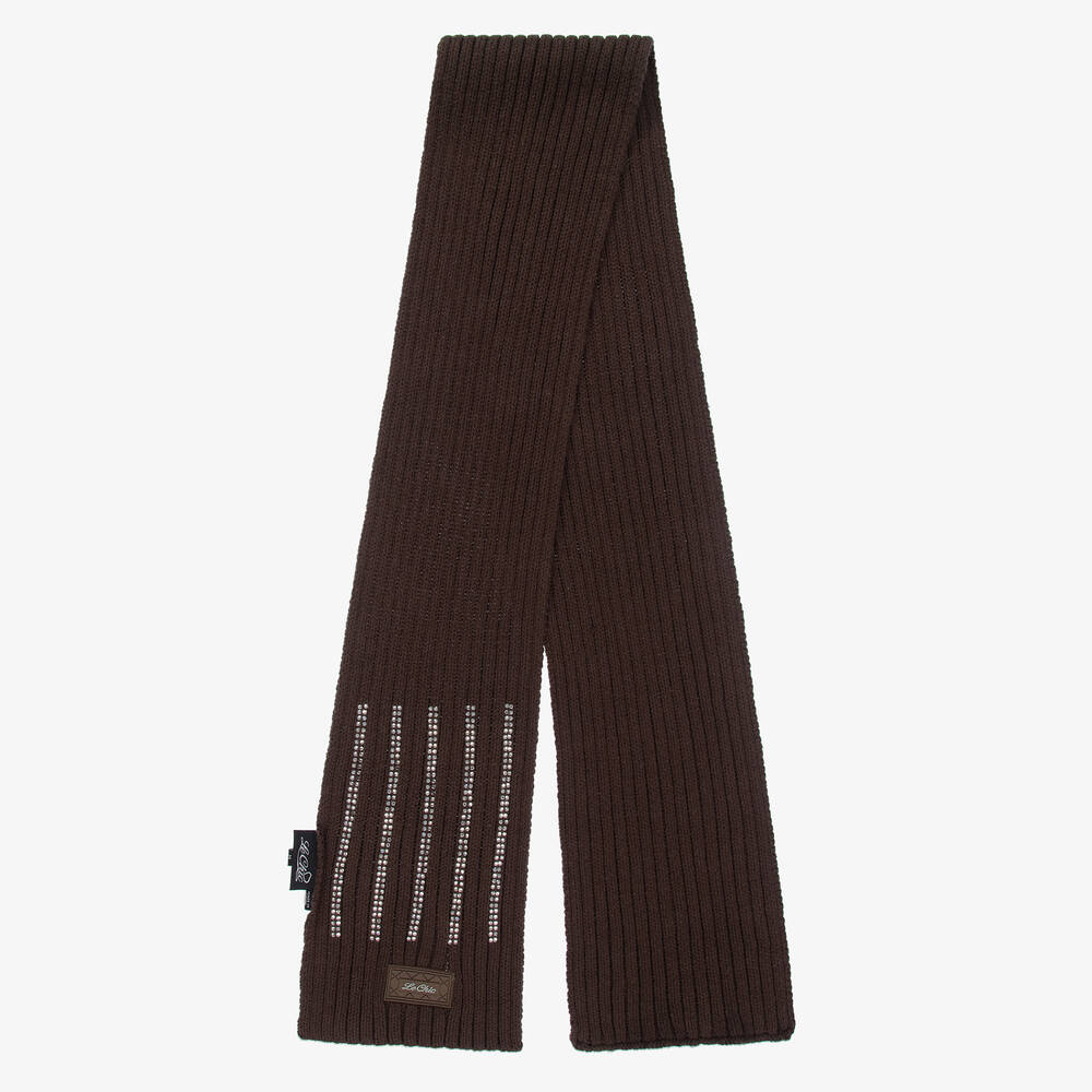 Le Chic-Girls Brown Diamanté Scarf | Childrensalon Outlet