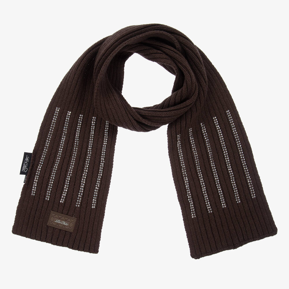 Le Chic-Girls Brown Diamanté Scarf | Childrensalon Outlet