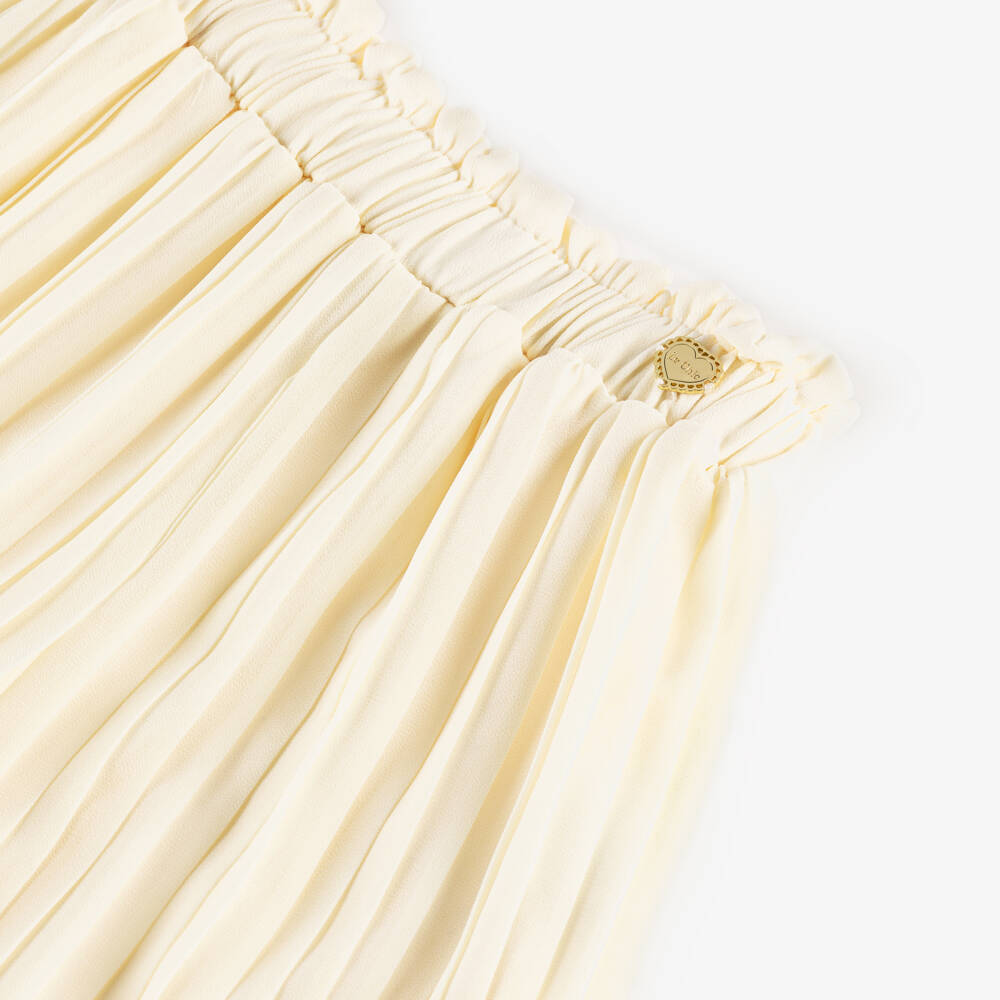 Le Chic-Girls Chiffon Ivory Pleated Pants | Childrensalon Outlet