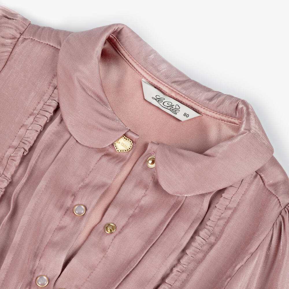 Le Chic-Girls Dusky Pink Satin Dress | Childrensalon Outlet