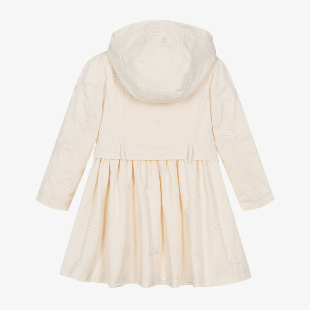 Le Chic-Girls Elegant Ivory Hooded Coat | Childrensalon Outlet