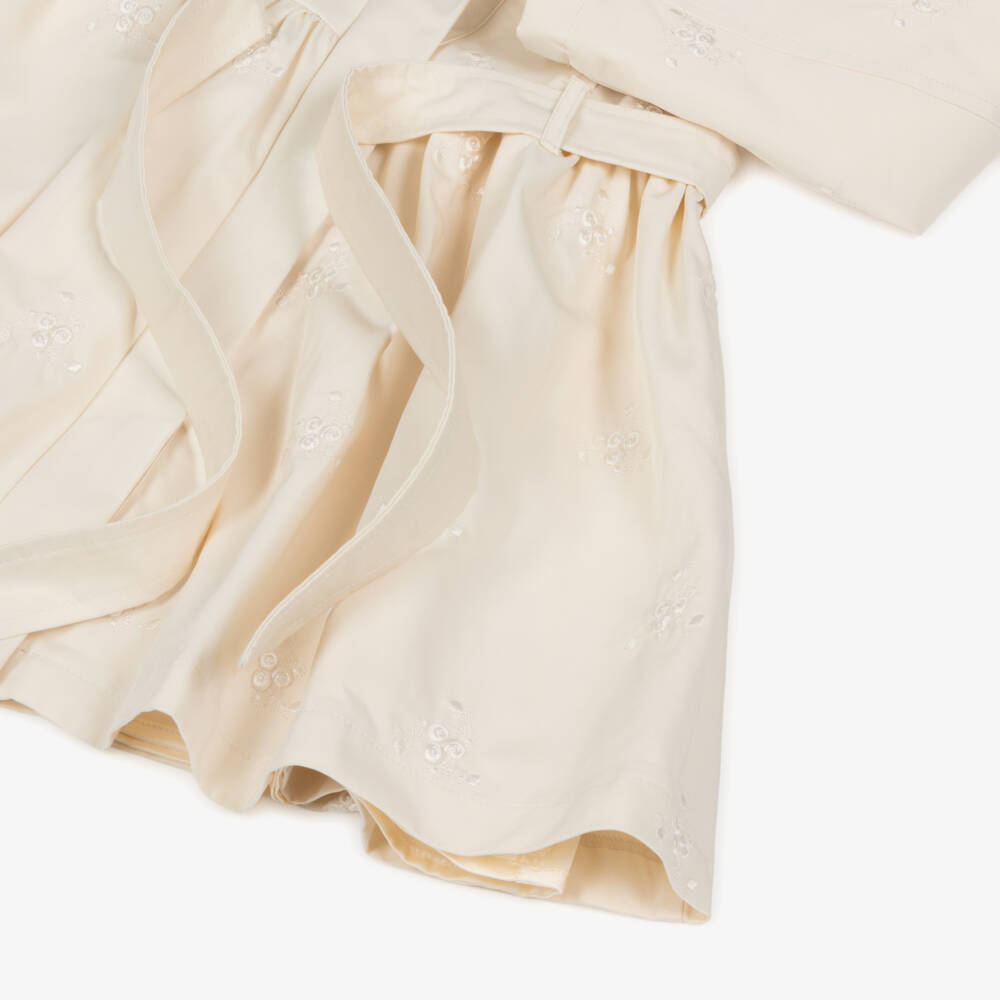 Le Chic-Girls Elegant Ivory Hooded Coat | Childrensalon Outlet