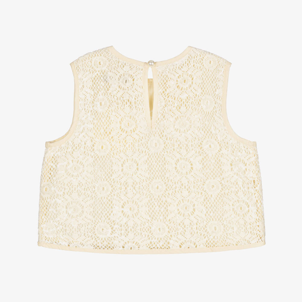 Le Chic-Элегантная кремовая кружевная блузка для девочек | Childrensalon Outlet