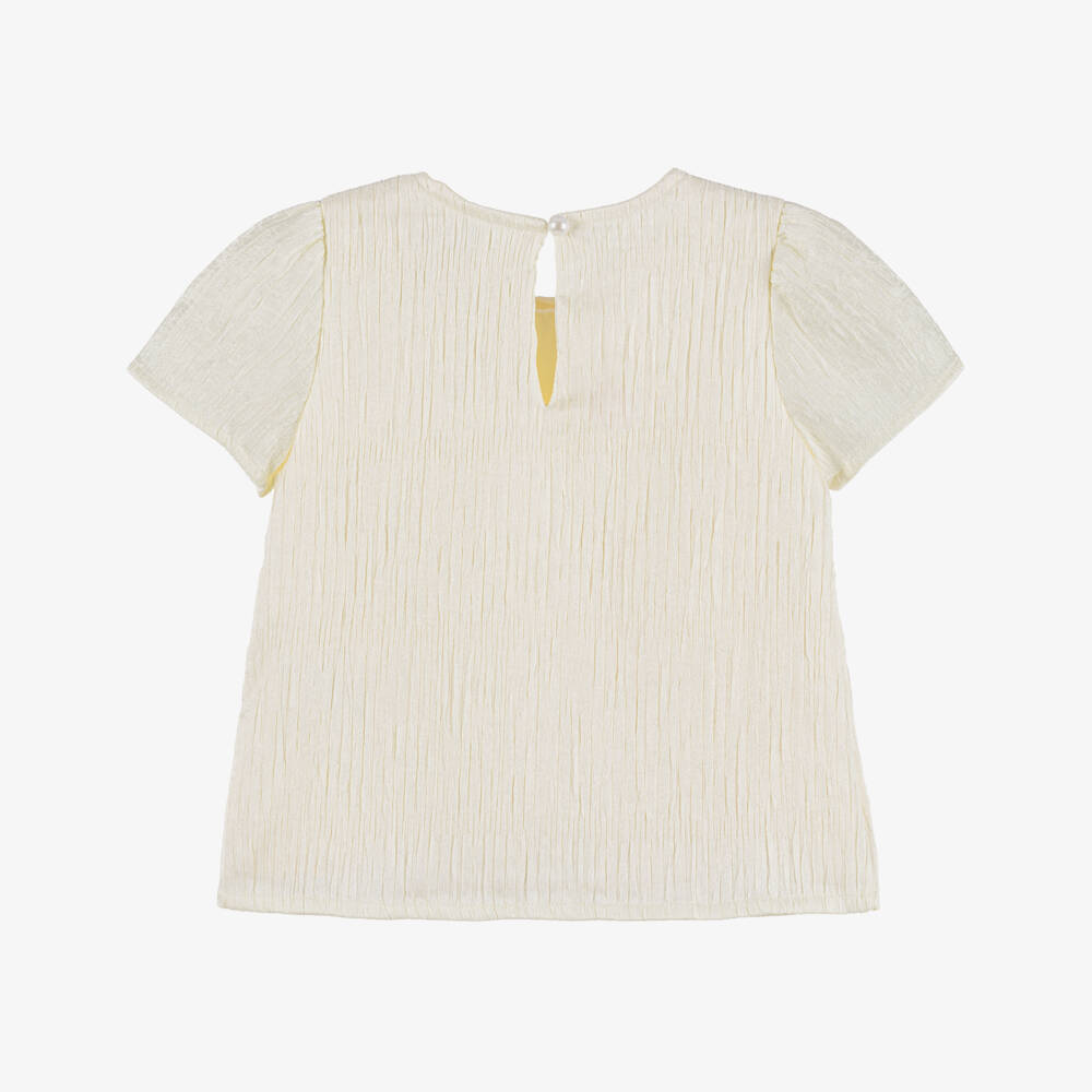 Le Chic-Элегантный кремовый атласный топ для девочек | Childrensalon Outlet