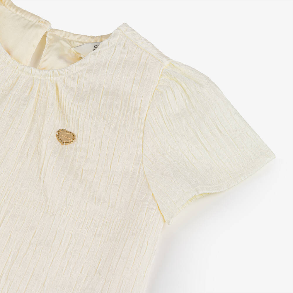 Le Chic-Элегантный кремовый атласный топ для девочек | Childrensalon Outlet