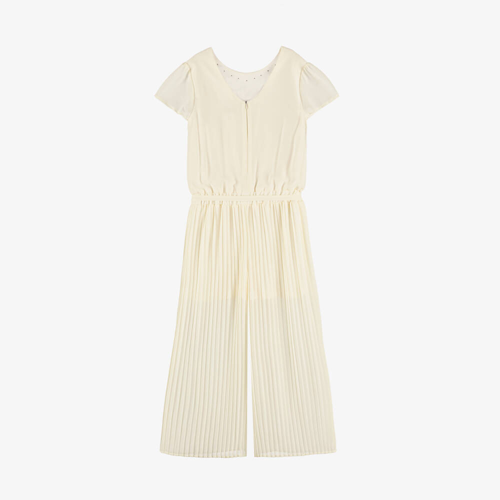Le Chic-Элегантный кремовый комбинезон с широкими штанинами для девочек | Childrensalon Outlet
