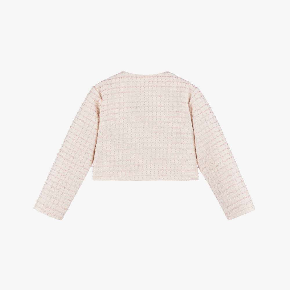 Le Chic-Элегантное розовое твидовое пальто для девочек | Childrensalon Outlet