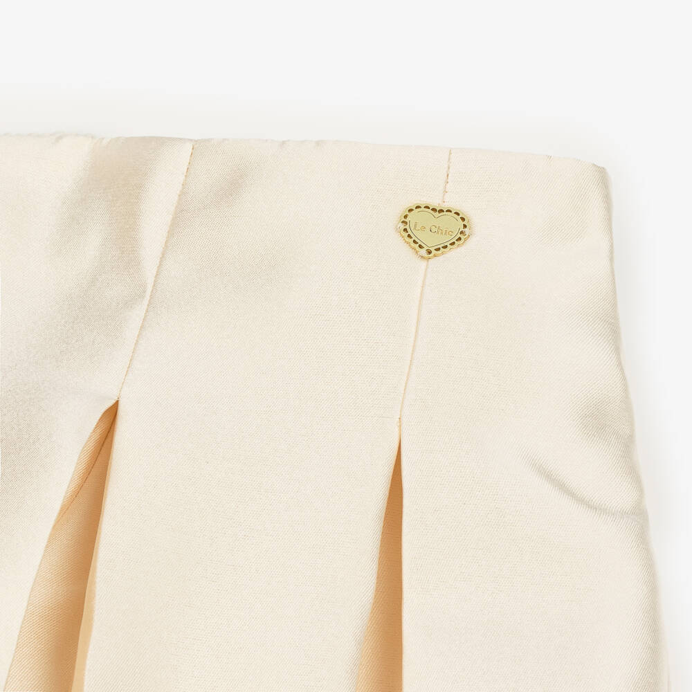 Le Chic-Girls Elegant Satin Gold Shorts | Childrensalon Outlet