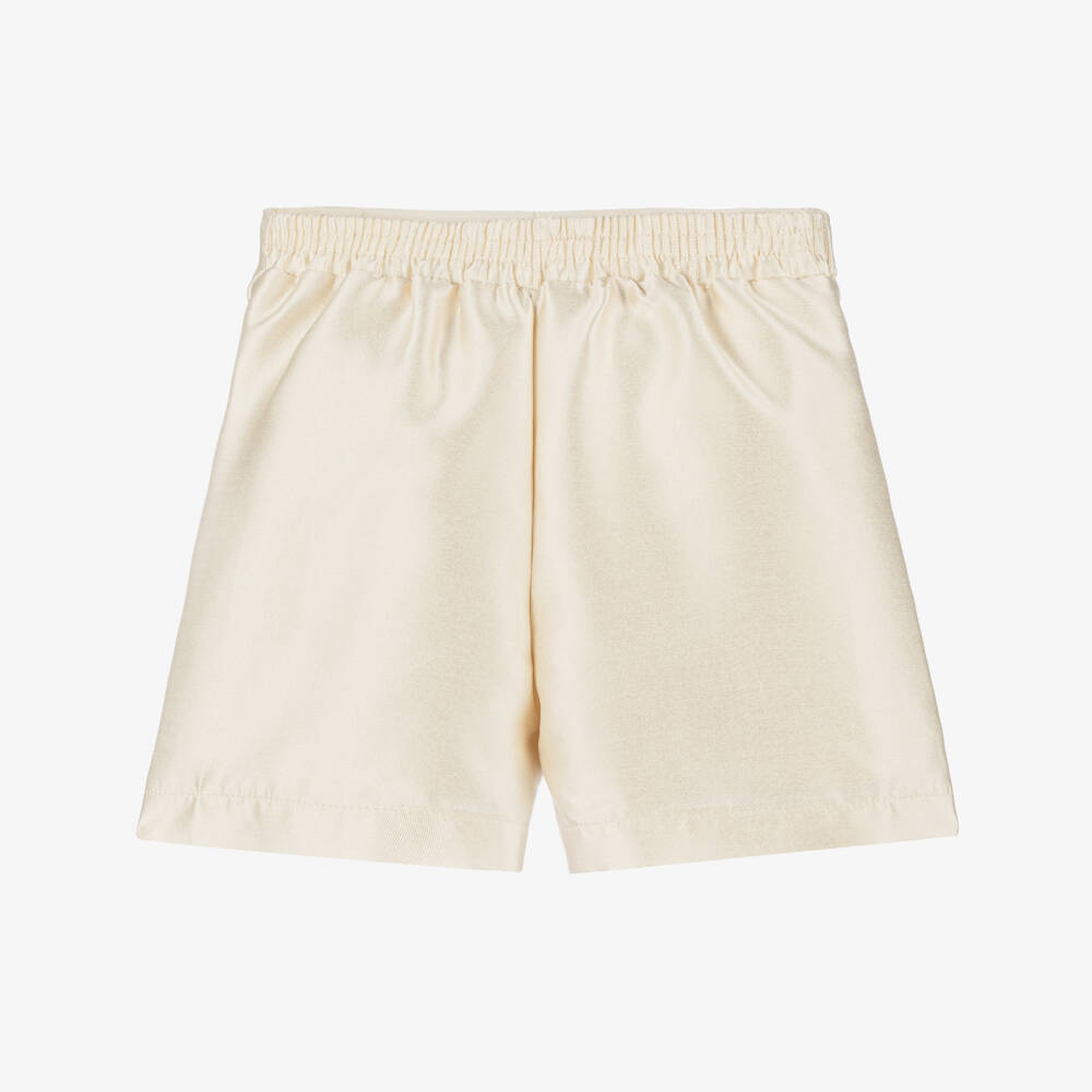 Le Chic-Girls Elegant Satin Gold Shorts | Childrensalon Outlet