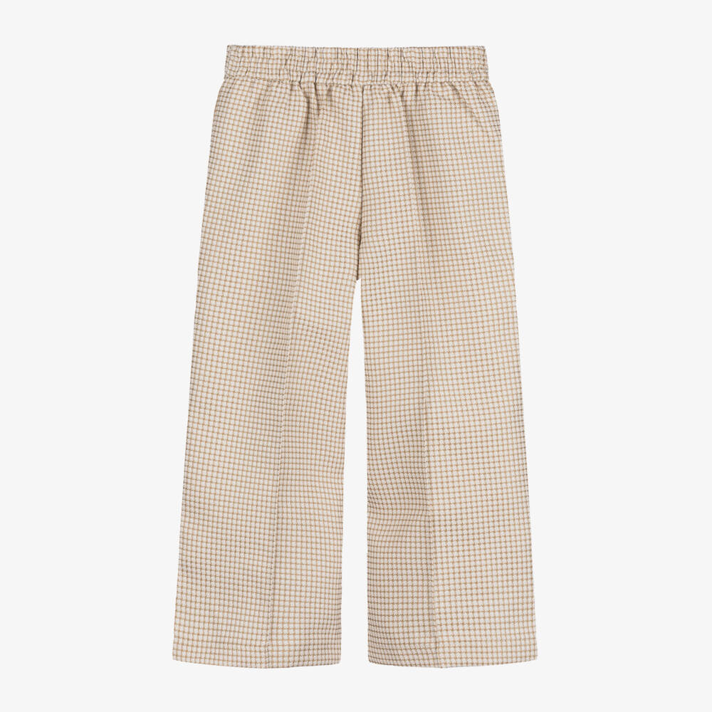 Le Chic-Girls Gold Check Pattern Trousers | Childrensalon Outlet