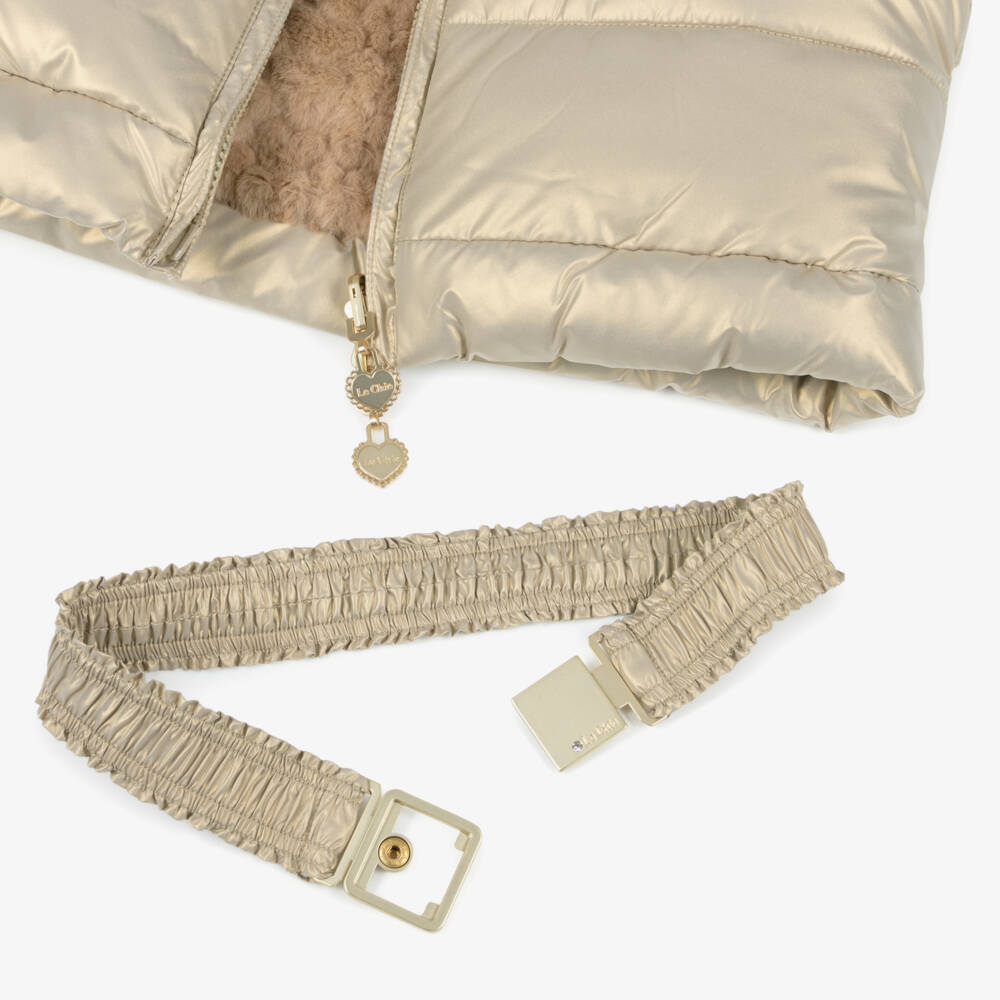 Le Chic-Girls Gold Dual-Style Coat | Childrensalon Outlet