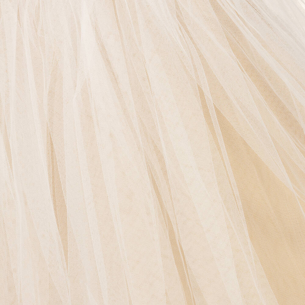 Le Chic-Золотисто-белое платье из тюля | Childrensalon Outlet