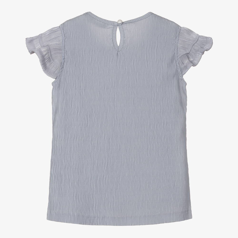 Le Chic-Girls Grey Crinkle Blouse | Childrensalon Outlet