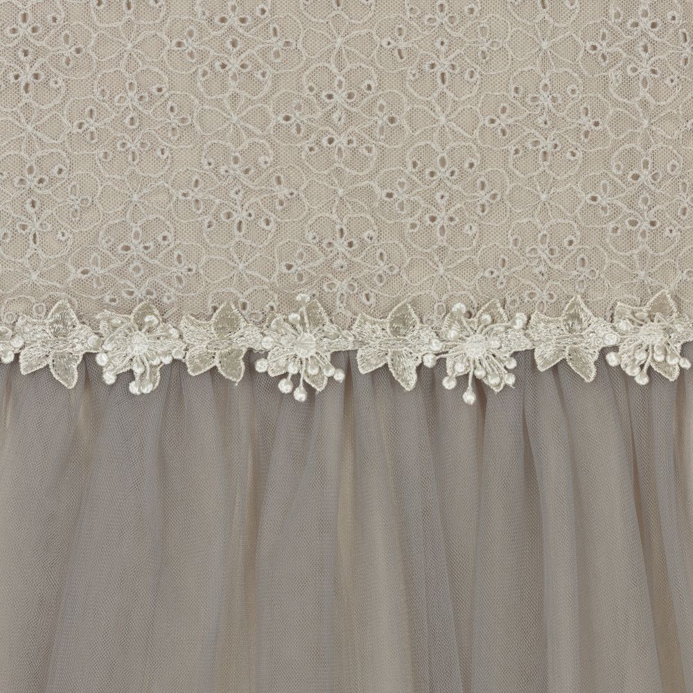 Le Chic-Girls Grey Tulle & Lace Dress | Childrensalon Outlet