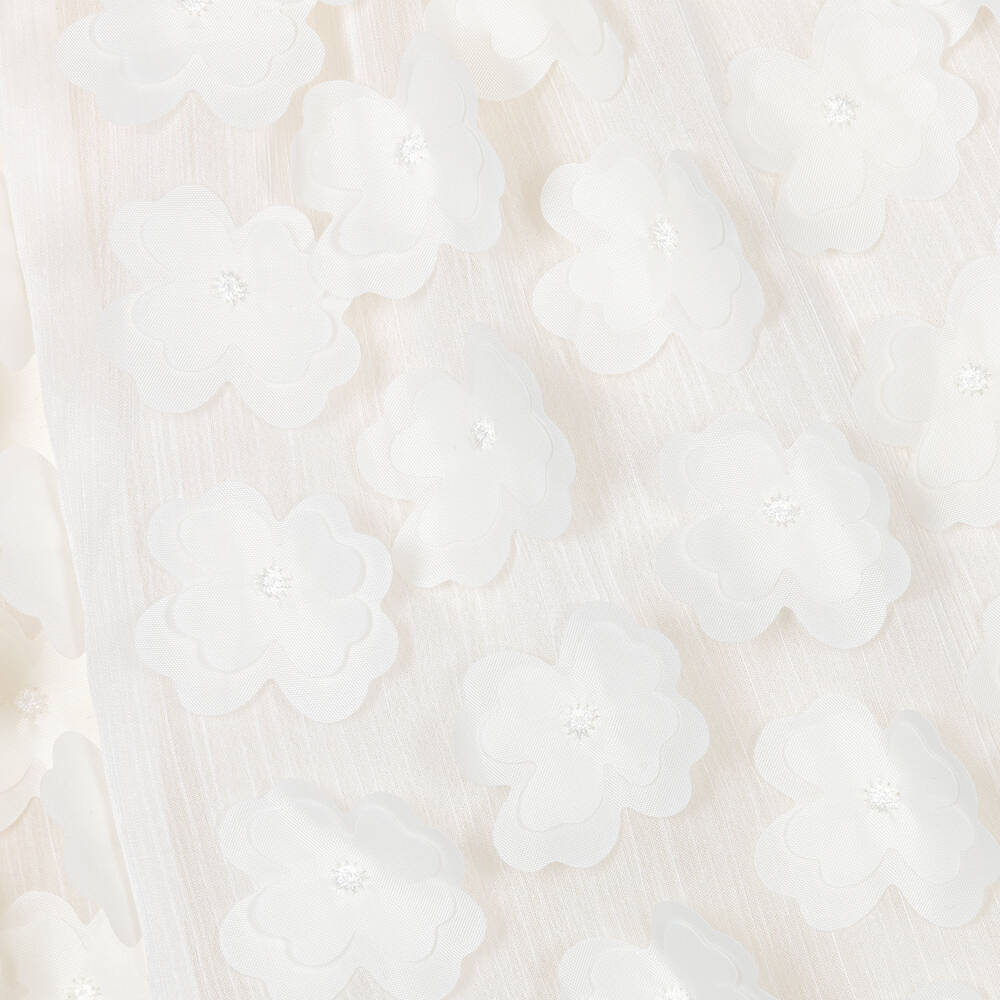 Le Chic-Girls Ivory Chiffon Flower Dress | Childrensalon Outlet