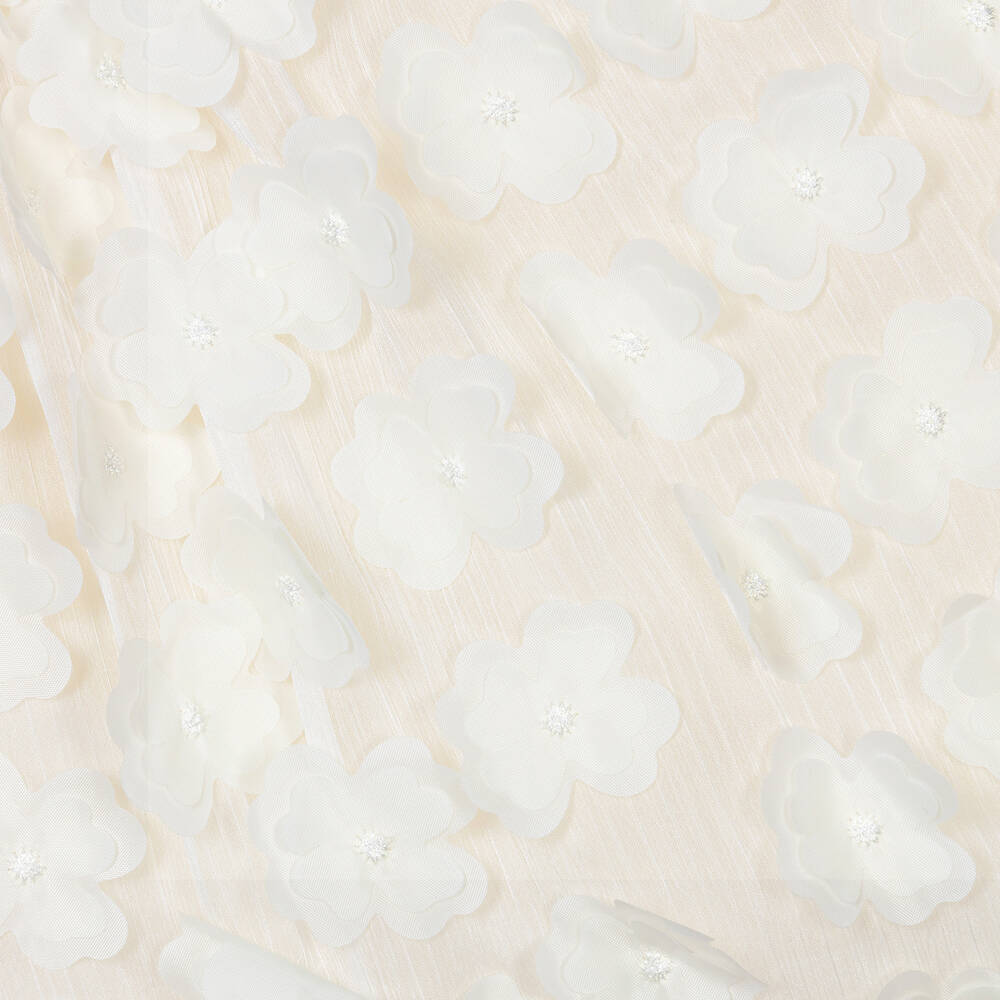 Le Chic-Girls Ivory Chiffon Flower Skirt | Childrensalon Outlet