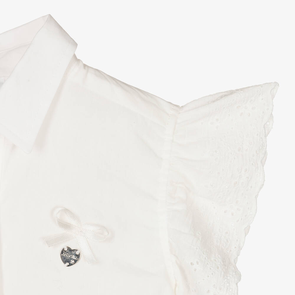 Le Chic-Girls Ivory Cotton Blouse | Childrensalon Outlet