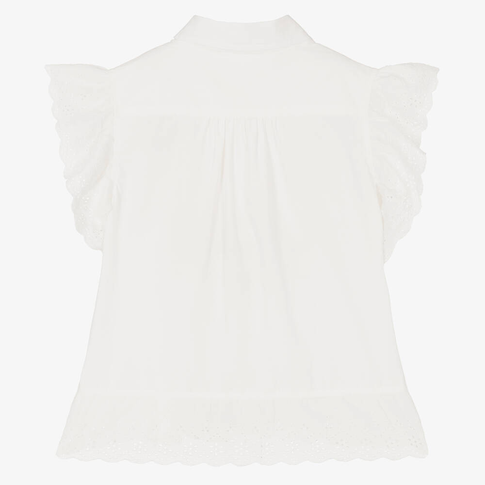 Le Chic-Girls Ivory Cotton Blouse | Childrensalon Outlet