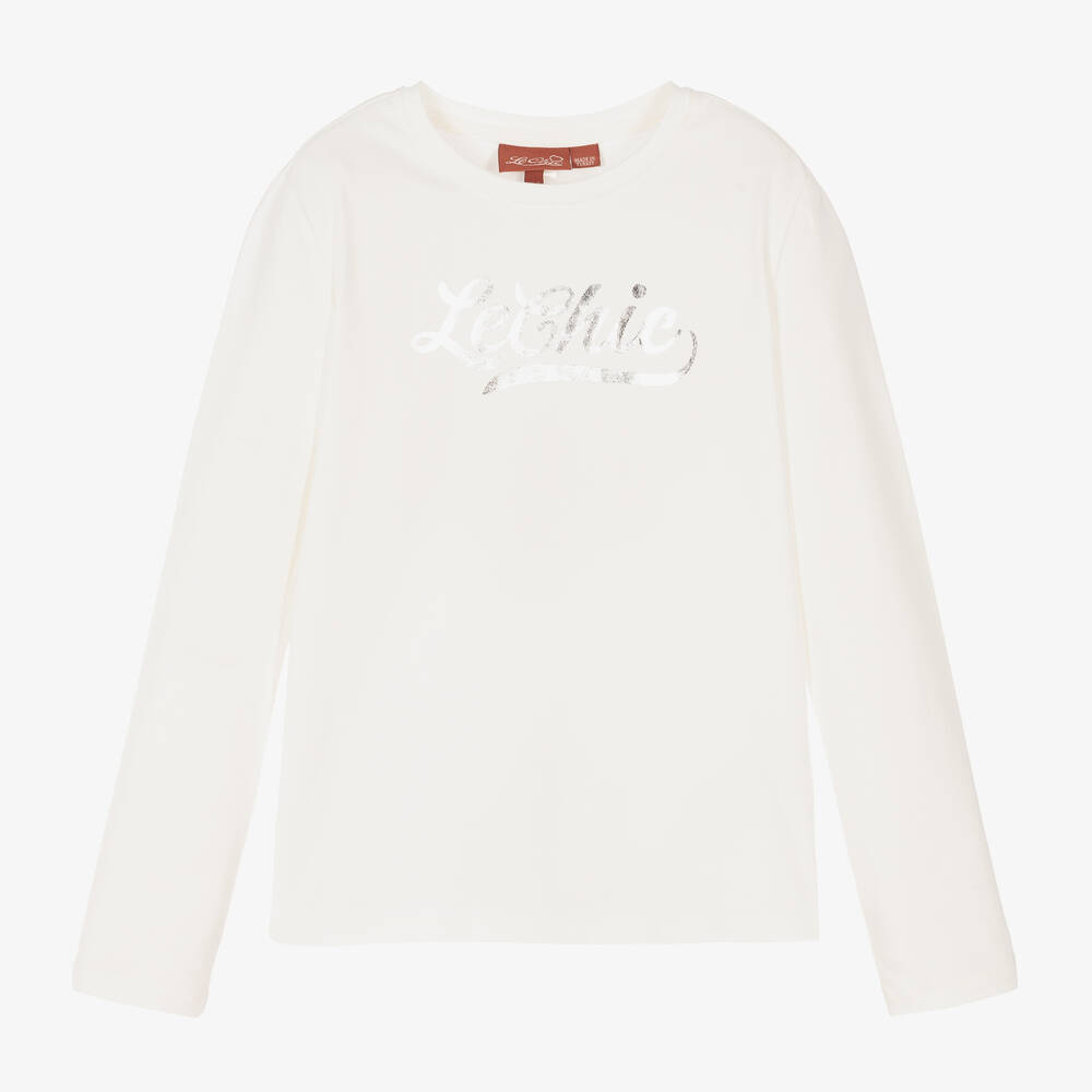 Le Chic-توب قطن جيرسي لون عاجي للبنات | Childrensalon Outlet