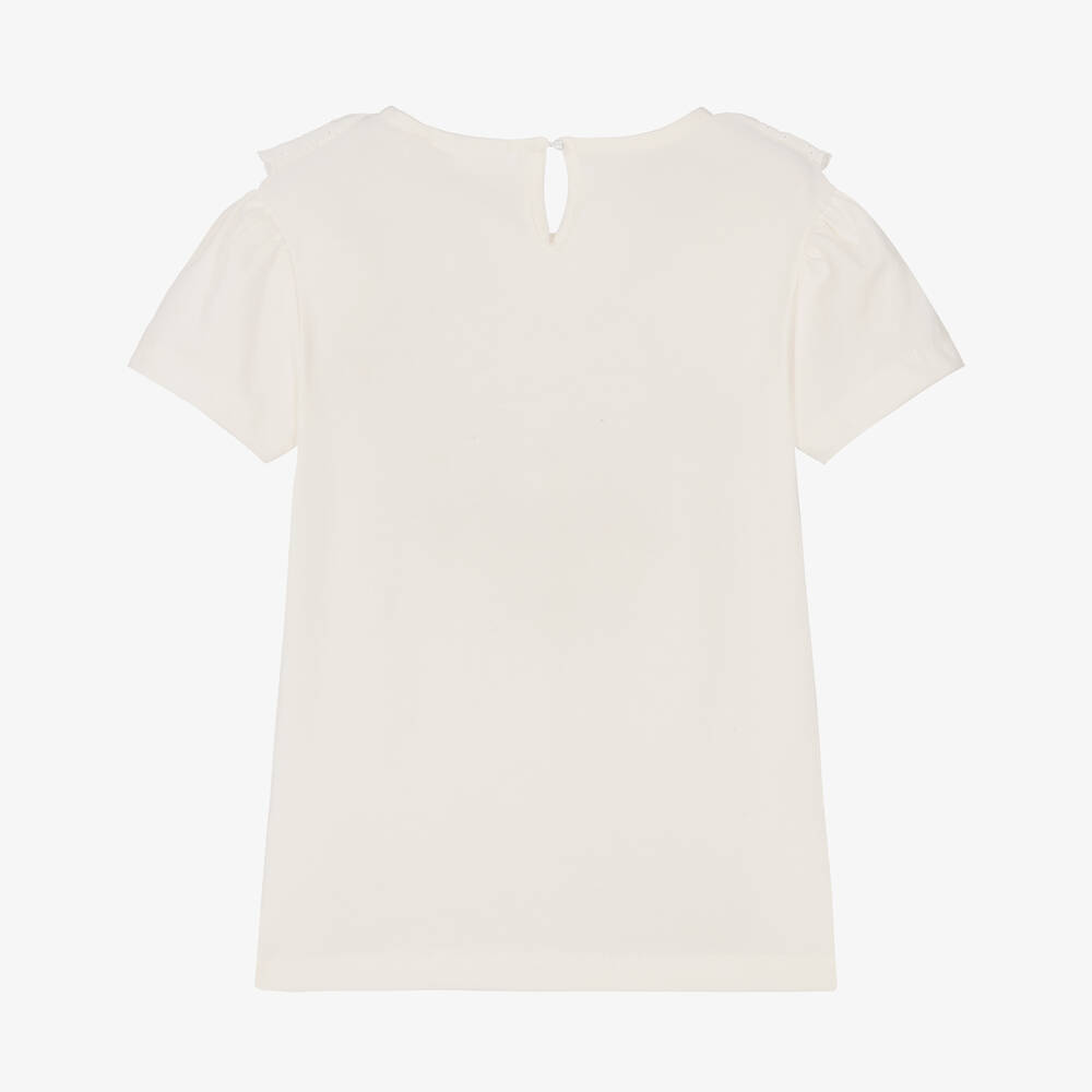 Le Chic-Кремовая хлопковая футболка | Childrensalon Outlet