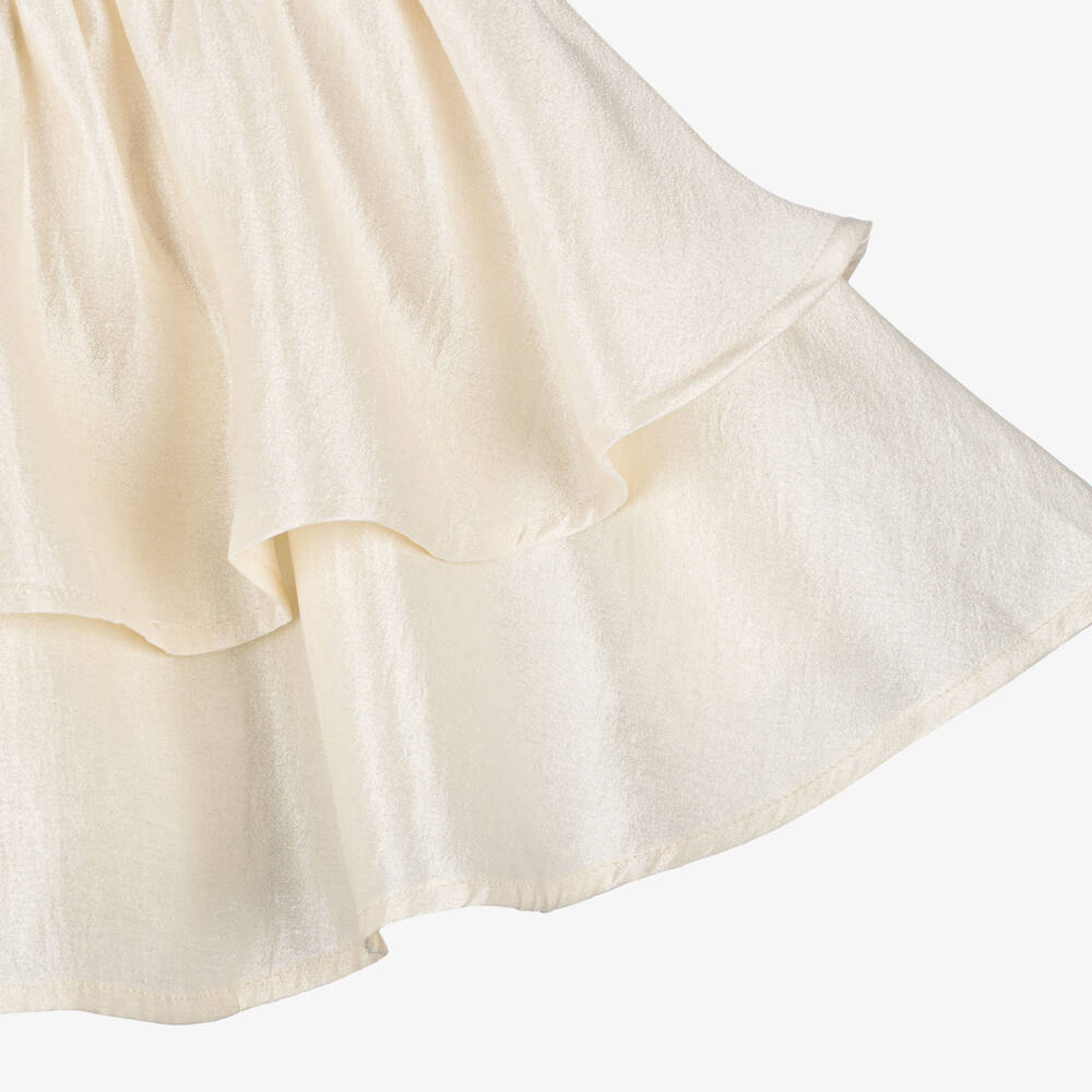 Le Chic-Girls Ivory Crêpe Satin & Lace Dress | Childrensalon Outlet