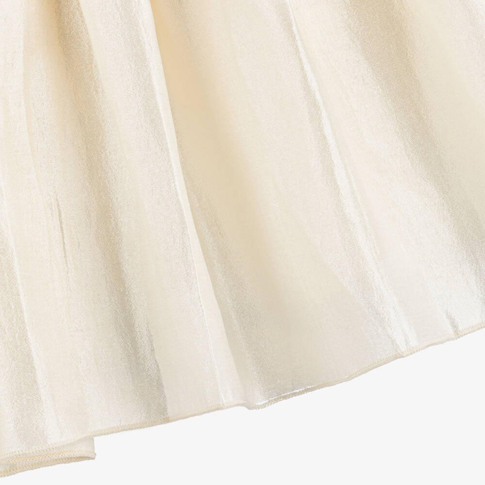 Le Chic-Girls Ivory Crêpe Satin Sleeveless Dress | Childrensalon Outlet