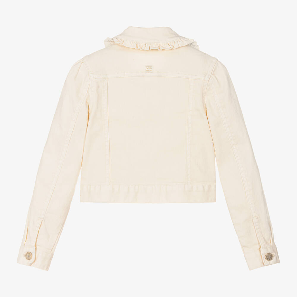 Le Chic-Girls Ivory Denim Jacket | Childrensalon Outlet