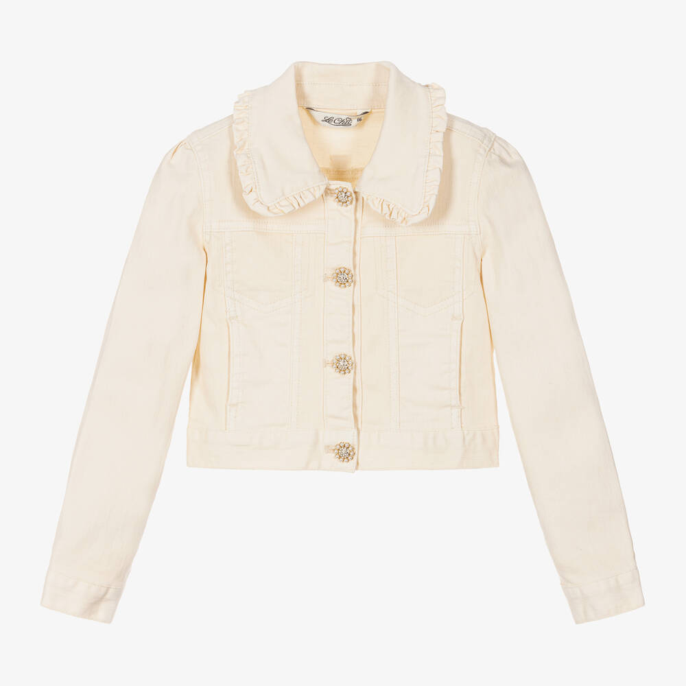 Girls Ivory Denim Jacket