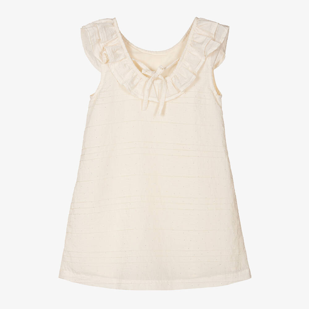 Le Chic-Girls Ivory Diamanté Dress | Childrensalon Outlet