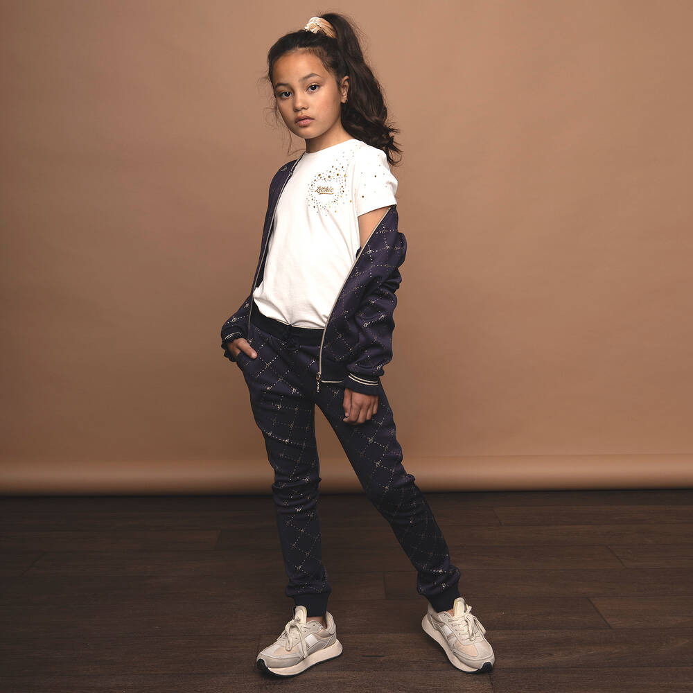 Le Chic-Girls Ivory Diamanté T-Shirt | Childrensalon Outlet