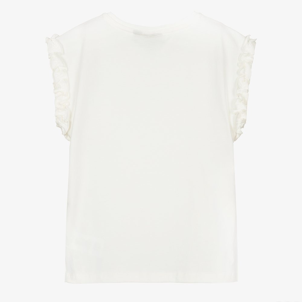 Le Chic-Кремовая футболка со стразами для девочек | Childrensalon Outlet