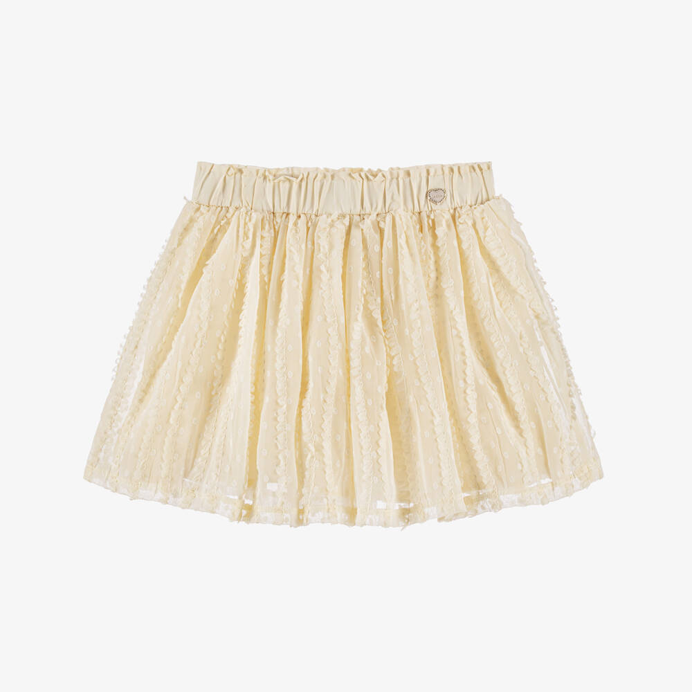 Le Chic-تنورة عاجية بنقاط وزخارف للبنات | Childrensalon Outlet